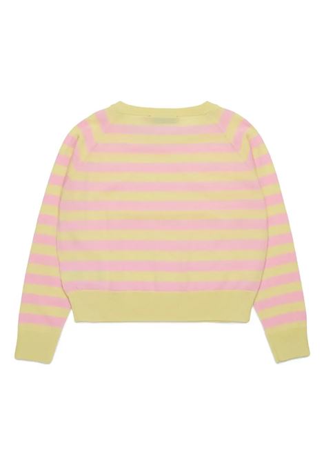 Pullover In Lana A Righe Giallo e Rosa Con Cuore MAX&CO. KIDS | MX0003-MX005MXC12